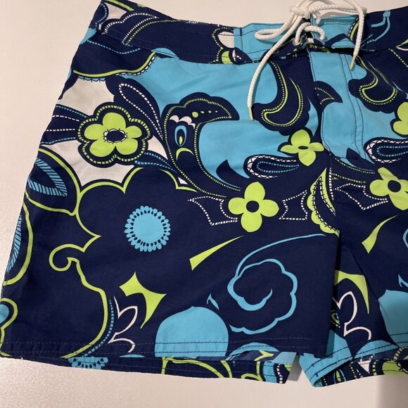 Vintage Y2K Catalina Board Shorts Coverup Women's M Blue Tropical Swim RARE NWT - Picture 4 of 12